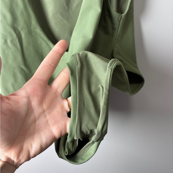 Aerie Super Scoop One Piece Swimsuit Size XL Olive Green High Cut Cheeky Swim - Picture 5 of 9